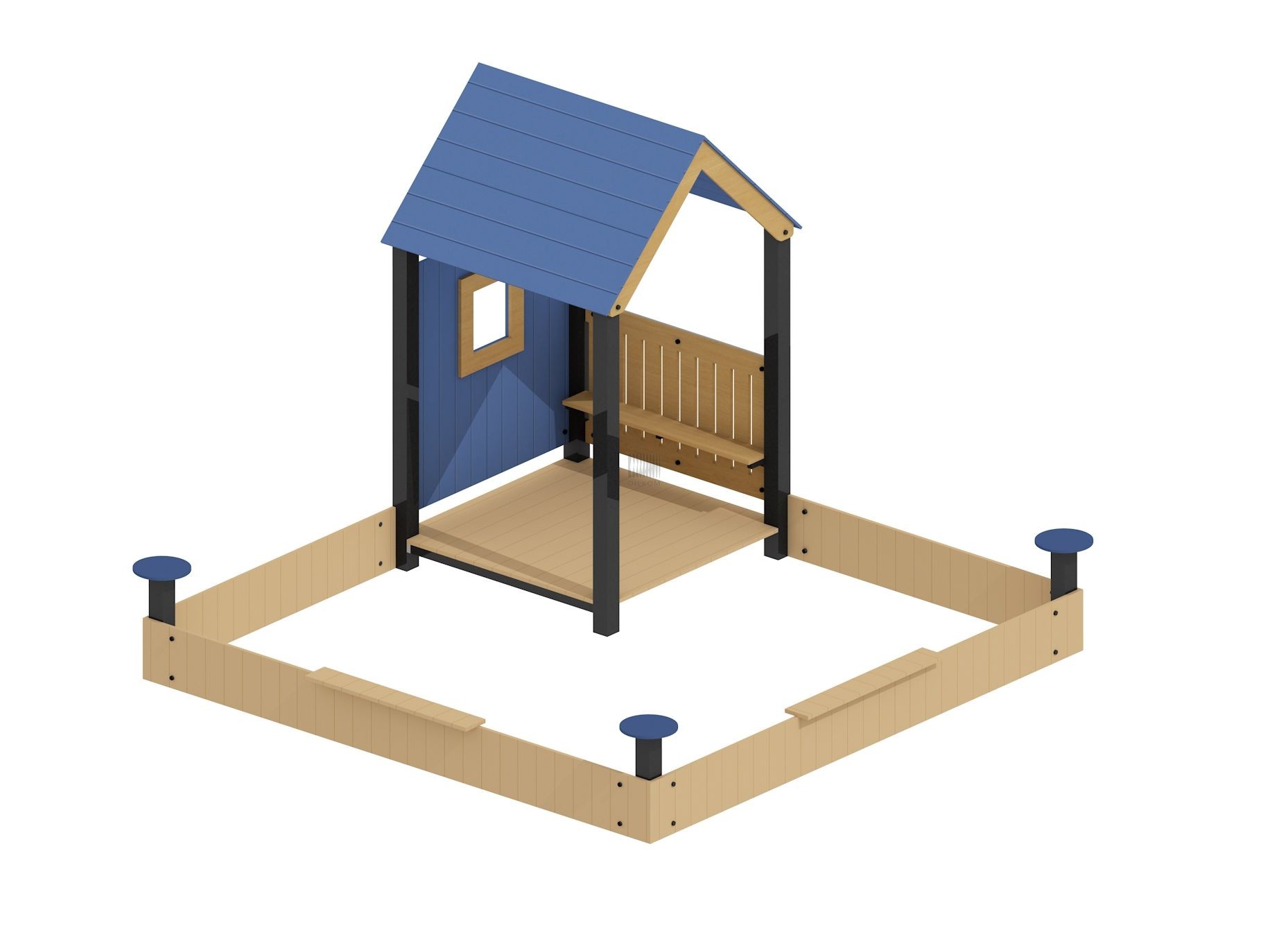 Песочница с домиком ИО-П-12