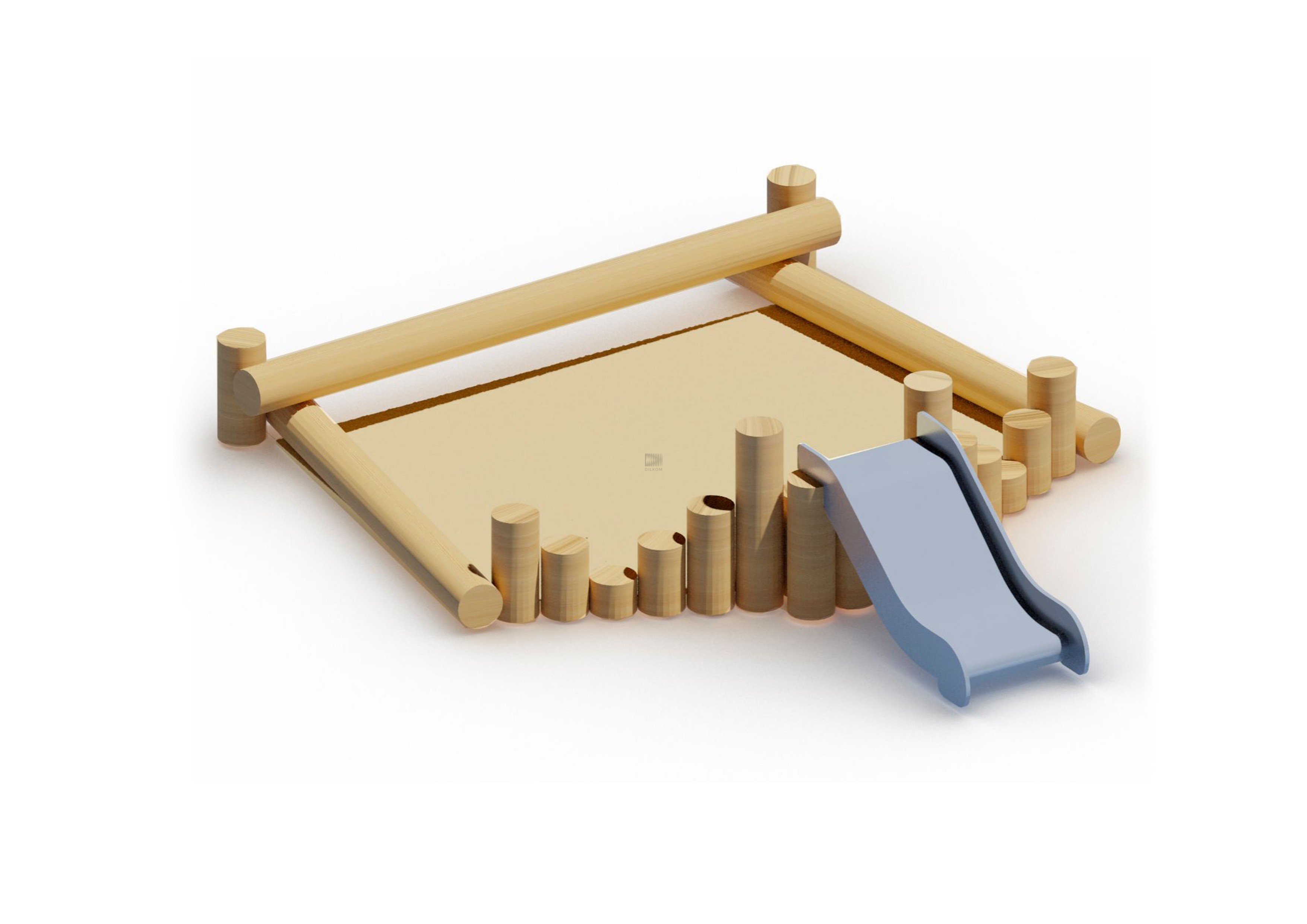 Песочница с горкой ИО-П-07