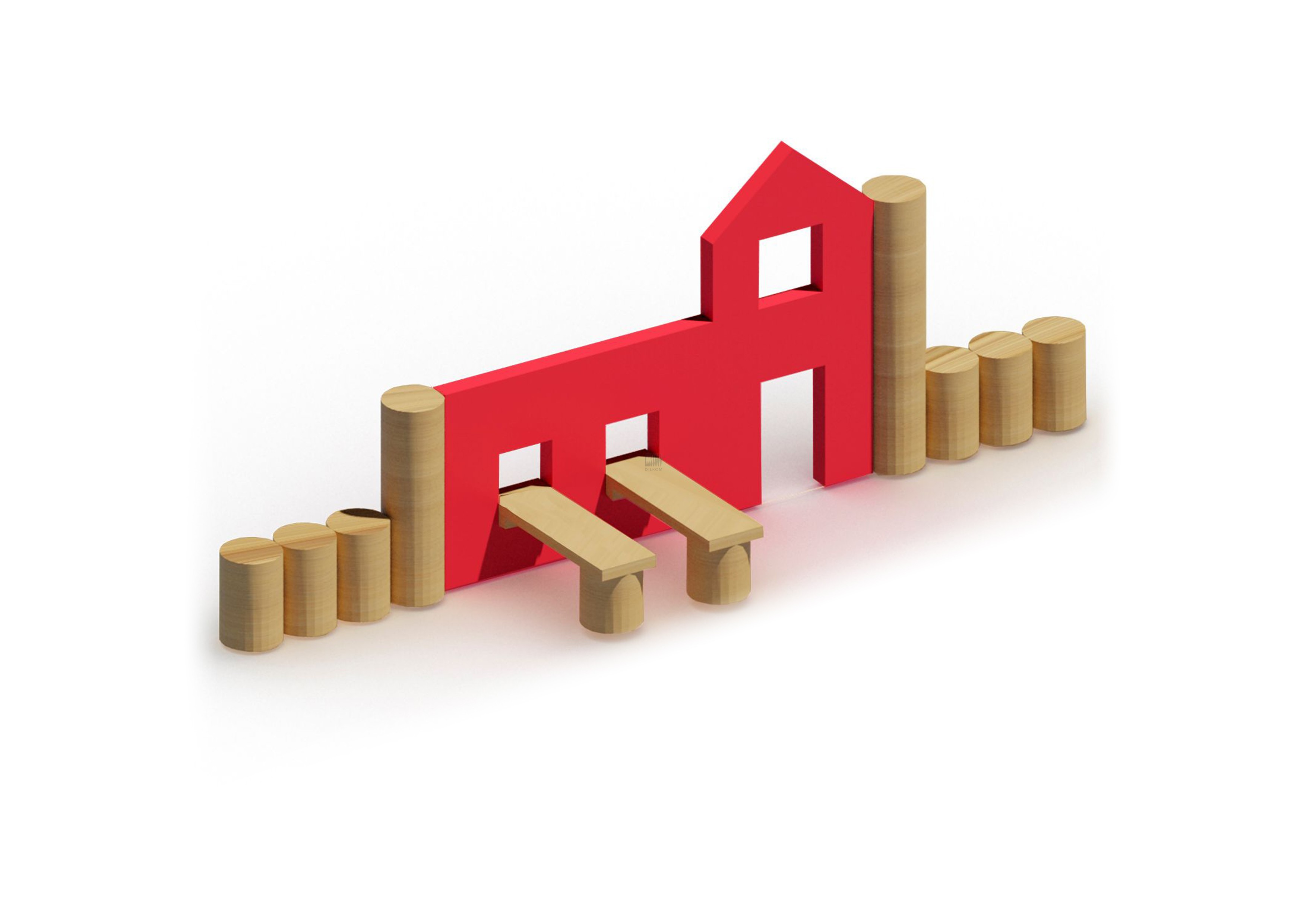 Игровой фасад - театр со скамейками