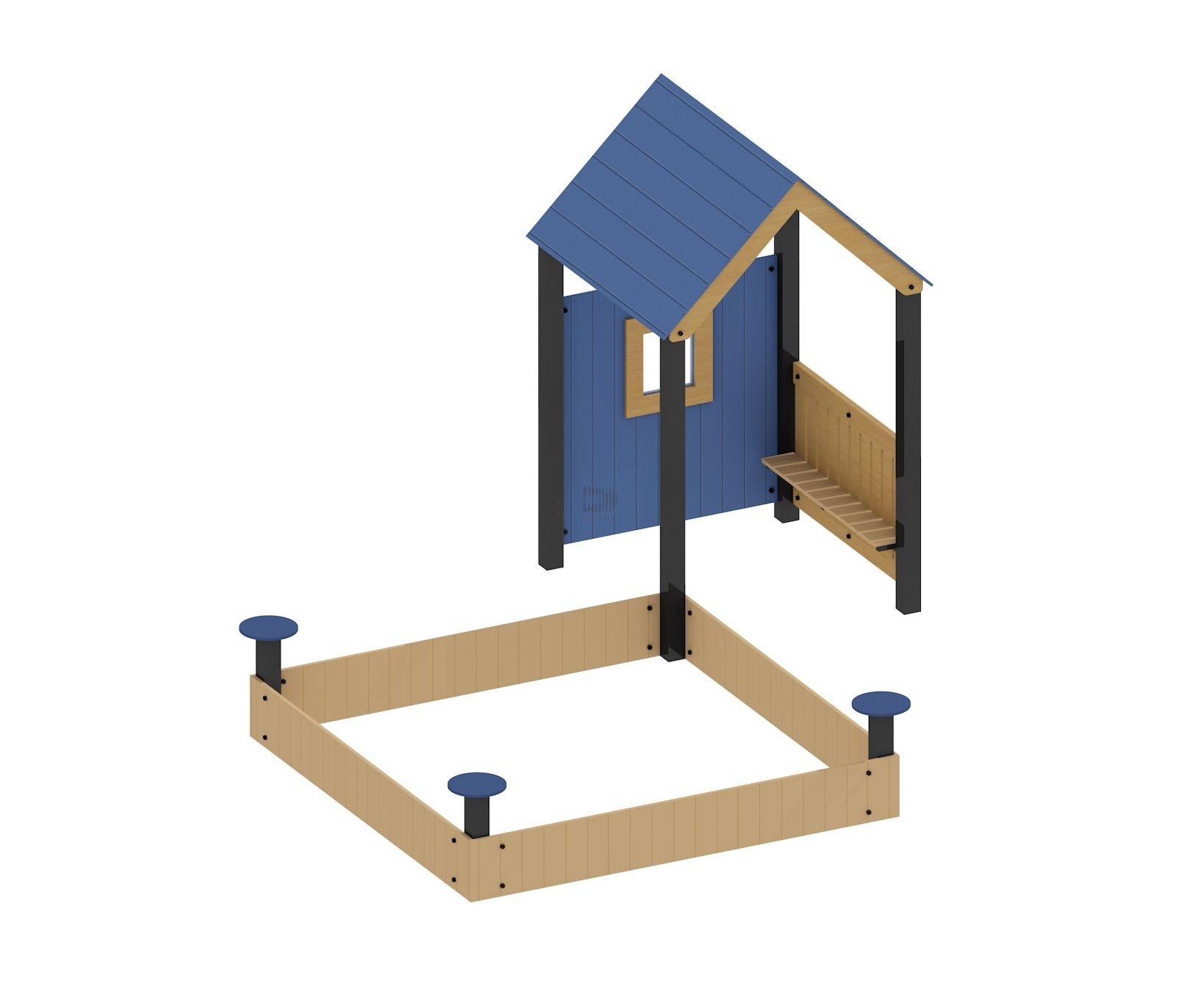 Песочница с домиком ИО-П-11